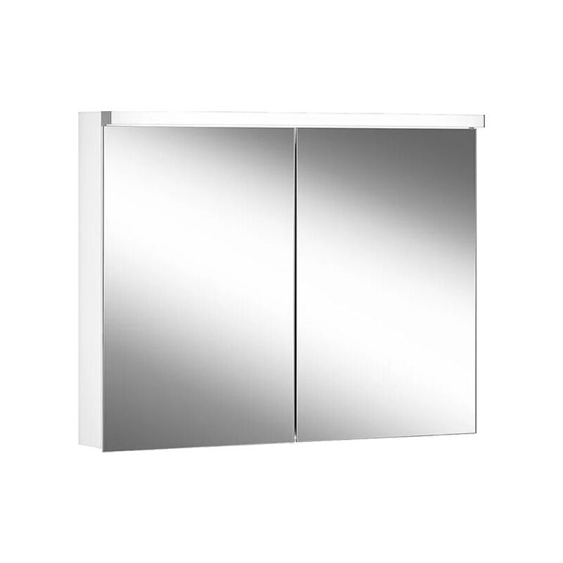 spiegelschrank doppelt&uuml;re mit led licht oben