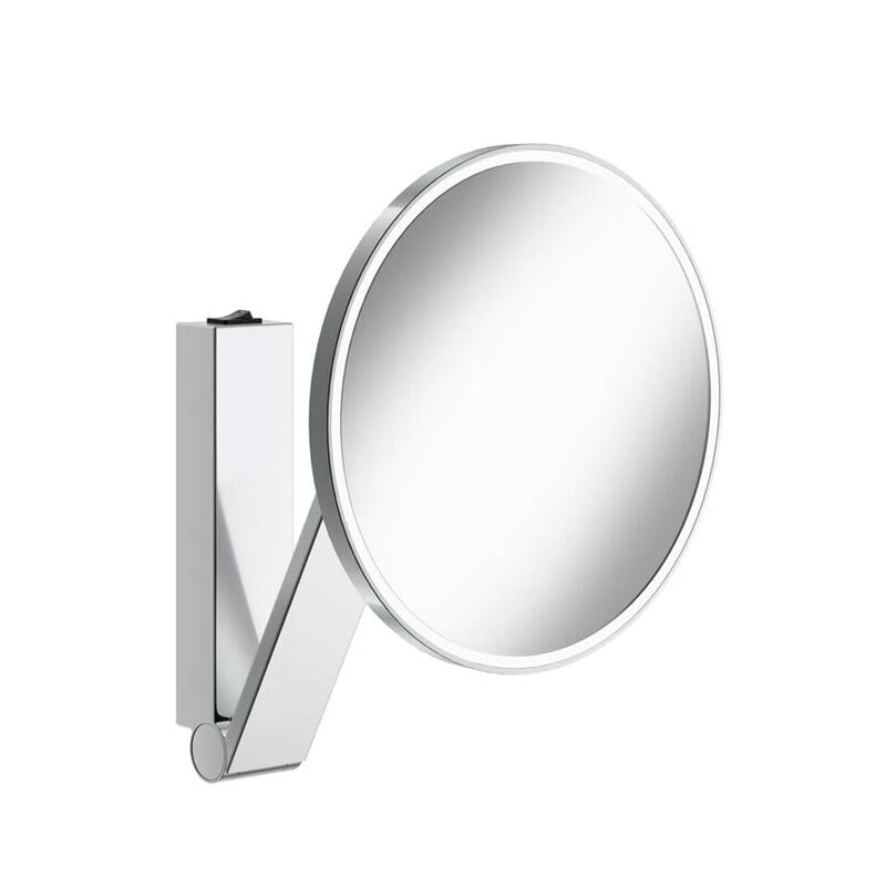 runder kosmetikspiegel verchromt mit licht wandmontiert