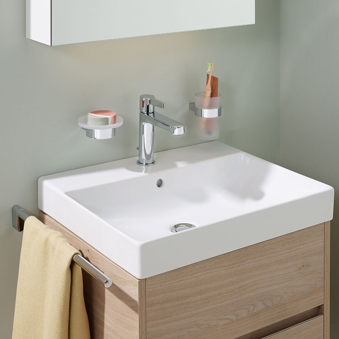 lavabo bois meuble arrière vert