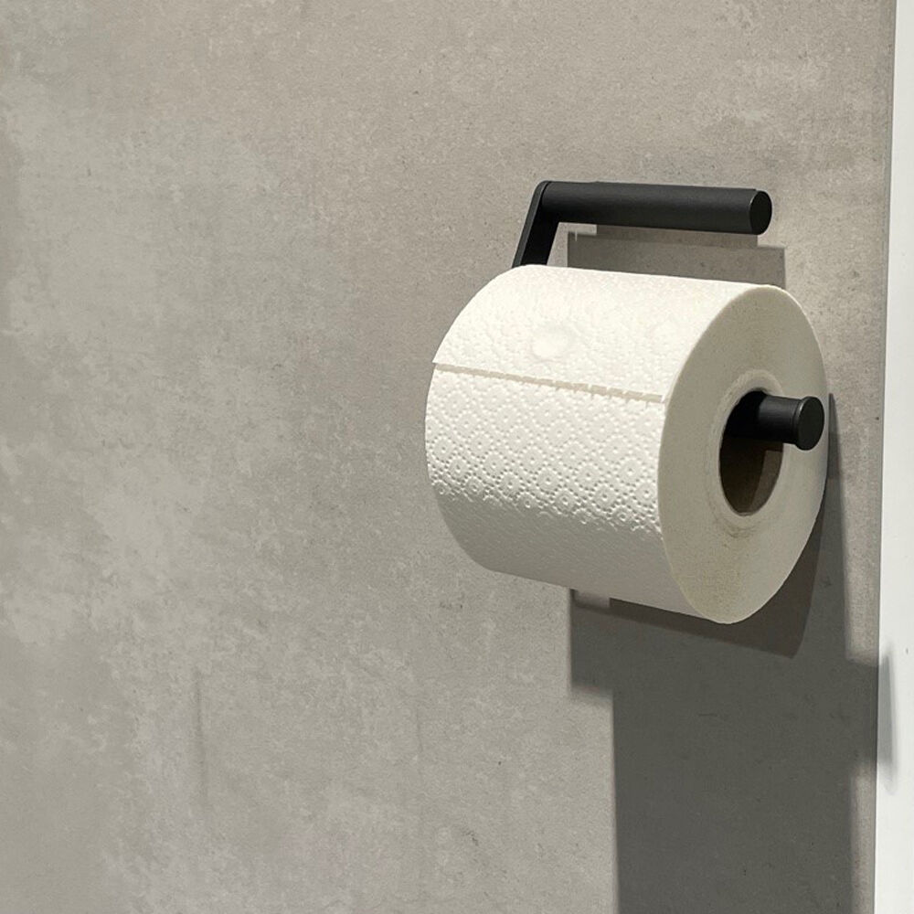 Porte rouleau papier WC sur pied CHIC Acier Noir mat Spirella