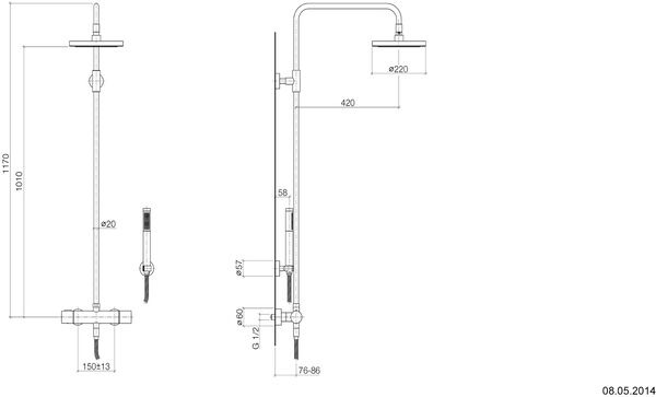 Brausethermostat mit Standbrause Dornbracht weiss matt image number 0
