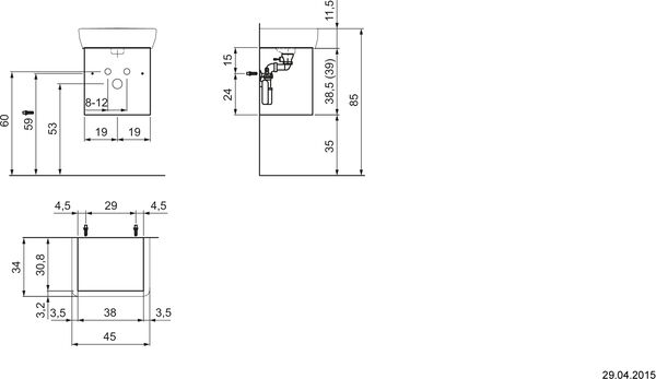 Meuble sous-lavabo Alterna pro stone grey image number 1