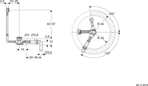 Garniture de baignoire Geberit PushControl chromé image number 0