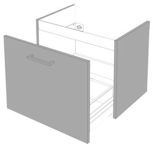 Meuble sous-lavabo Alterna Pro 1 tiroir largeur 48 cm anthracite image number 0