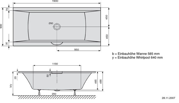 Badewanne Duscholux Ancona Trend weiss image number 0