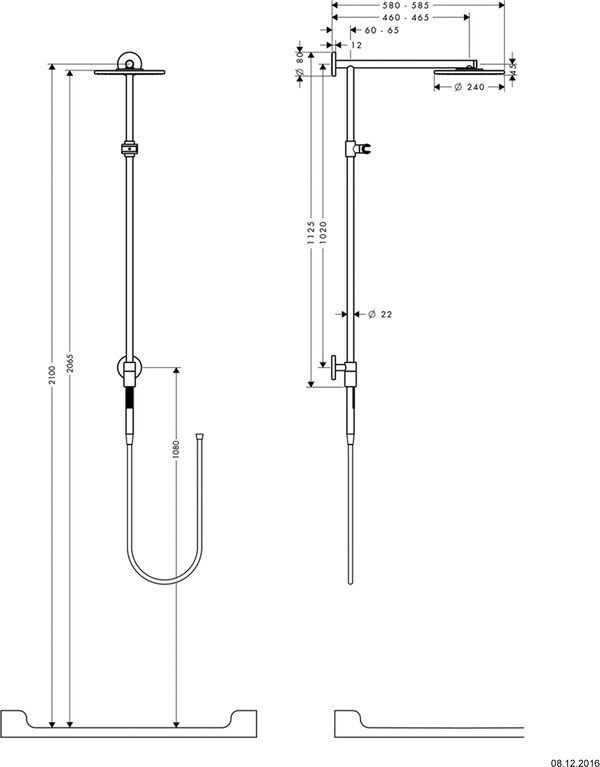 Showerpipe Hansgrohe Raindance Connect verchromt image number 0
