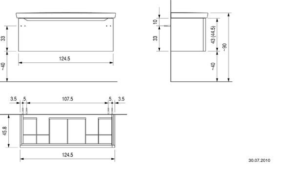 Meuble sous lavabo Moderna Plus blanc Blende gris image number 0