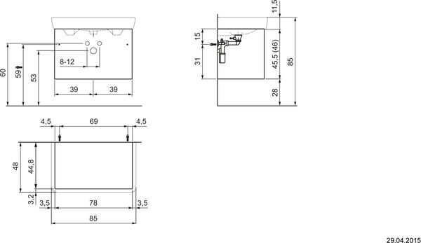 Waschtischmöbel Alterna pro thermo oak image number 1