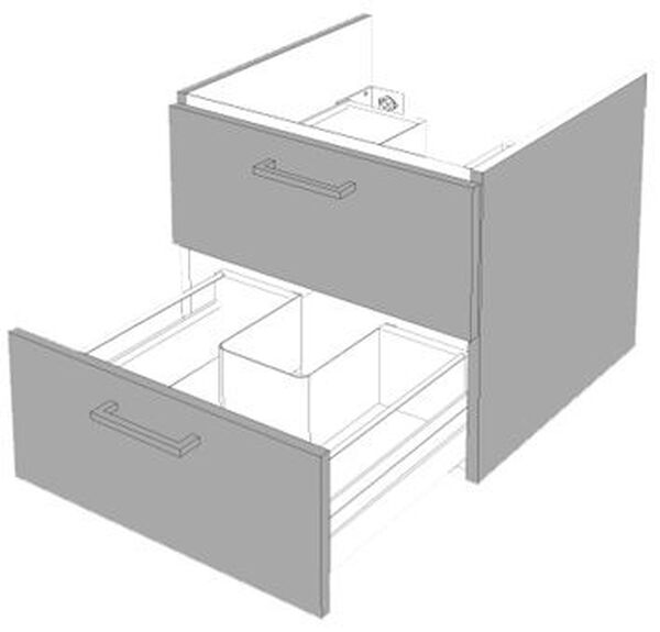 Waschtischmöbel Alterna Pro 2 Schubladen weiss image number 0