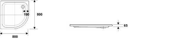Eckduschenwanne Kaldewei ZIRKON Schenkellänge 80 cm Tiefe 6 bahamabeige image number 0