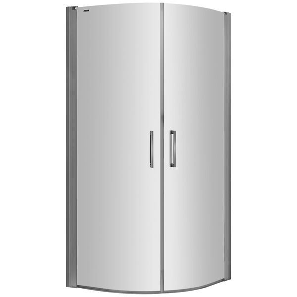 Eckeinstieg Viertelkreis Duscholux Optima 5 silber hochglanzeloxiert Echtglas klar image number 0