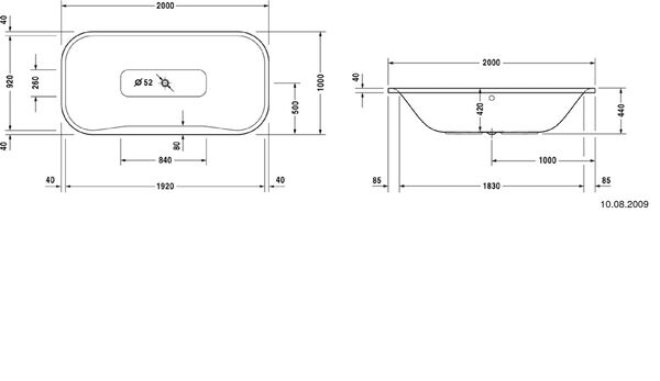Badewanne Duravit PuraVida weiss image number 0
