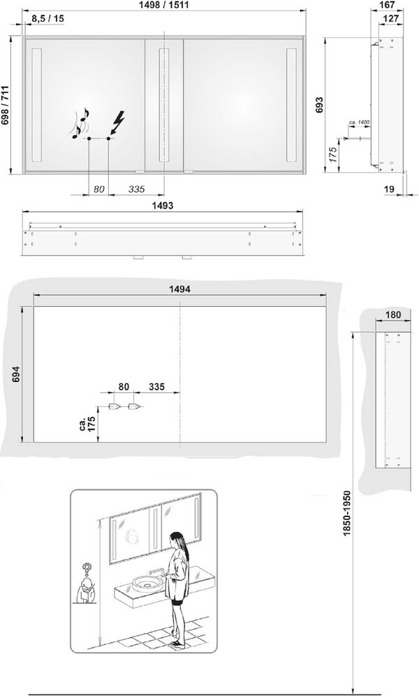 Spiegelschrank Keuco Royal Integral FL silbereloxiert image number 0