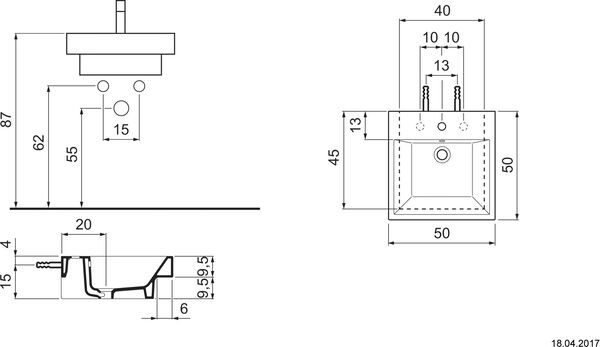 Waschtisch Zero quadro weiss image number 0