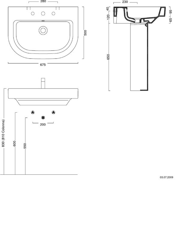 Lavabo Zero Tondo 67 x 50 cm blanc image number 0
