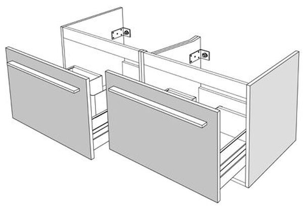 Waschtischmöbel Alterna Pro 2 Schubladen schwarz hochglanz image number 0