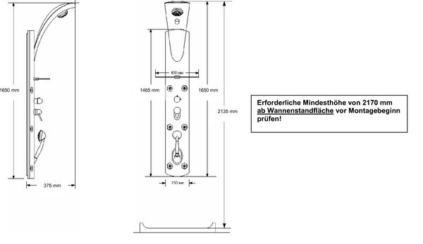 Duschpaneel hansgrohe Phâro Prestige manuell M 20 für Wand- oder Eckmontage ohne verchromt image number 0