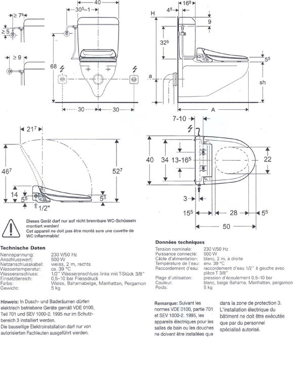 Dusch-WC Aufsatz Balena 4000 weiss image number 0