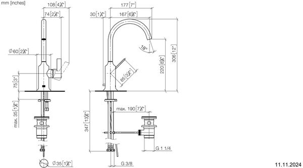 Einlochbatterie Dornbracht Vaia Dark Brass matt image number 1