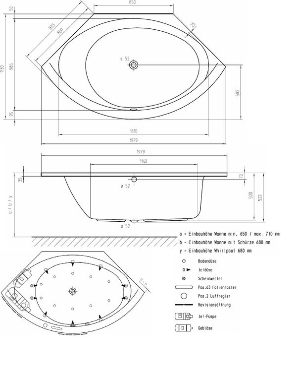 Eckbadewanne Duscholux Smart-line 31 Schenkellänge 80/140 cm Whirlsystem CPL 3 weiss Düsen und Garnituren verchromt image number 0