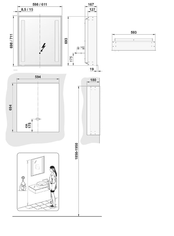 Spiegelschrank Keuco Royal Integral FL silbereloxiert image number 0