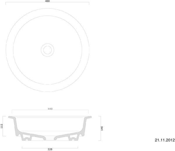 Auflegewaschtisch Zero Tondo weiss image number 0