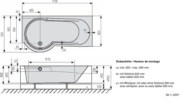 Badewanne Duscholux Piccolo Duo weiss image number 0