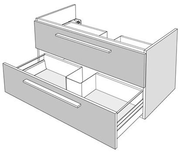 Armadio sottolavabo Alterna Pro 2 cassetti, senza maniglie larghezza 98 cm, altezza 46 cm image number 0