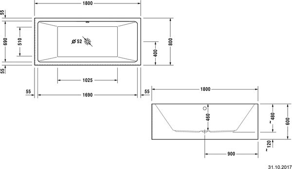 Badewanne Duravit Vero Air, Ecke rechts weiss image number 1