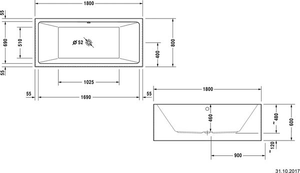 Badewanne Duravit Vero Air, Vorwandversion weiss image number 1