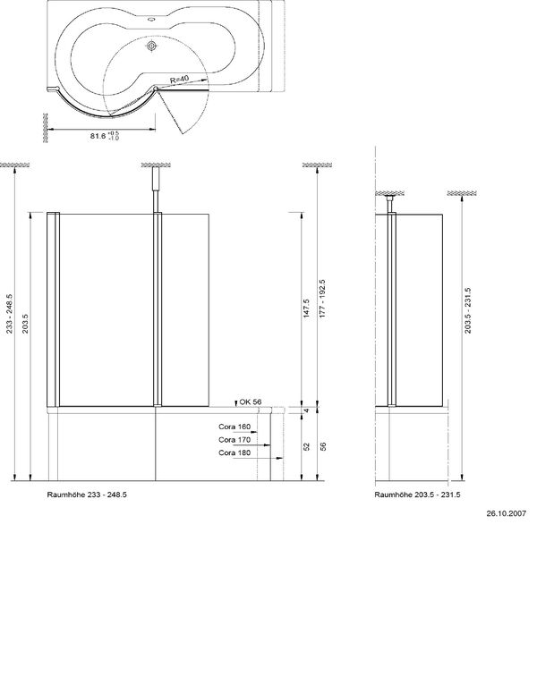 Trennwand Schmidlin Cora Swing Breite 122 cm silbereloxiert image number 0