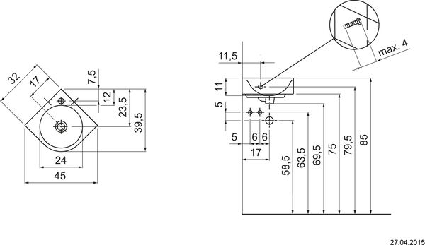 Lave-mains d'angle Geberit Renova N°1 Comprimo blanc image number 0