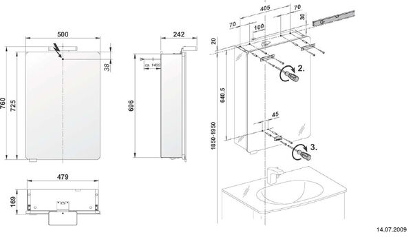 Spiegelschrank Keuco Elegance Breite 50 cm silbereloxiert image number 0