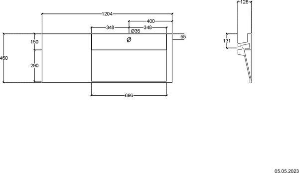 Plan pour lavabo Arc blanc image number 0