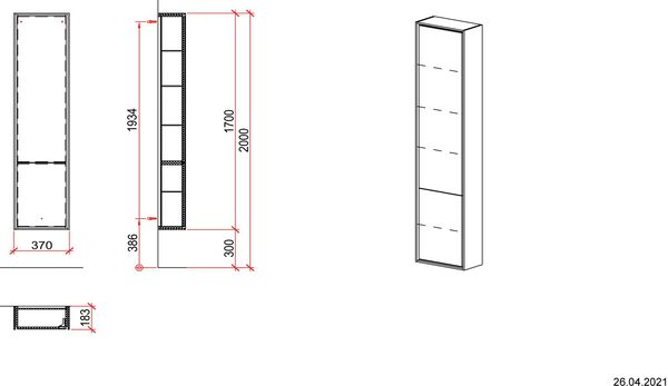 Hochschrank Alterna armonia / Korpus weiss matt bergl&auml;rche braun image number 1