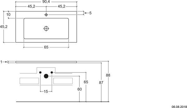 Plan pour lavabo Via Veneto graphite image number 0