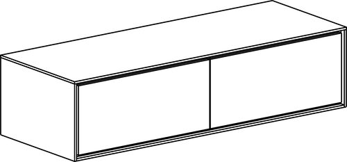 M&ouml;belunterbau 140,5 cm / Korpus weiss matt bergl&auml;rche braun