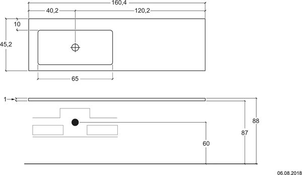 Plan pour lavabo Via Veneto graphite image number 0