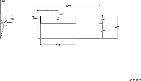 Plan pour lavabo Arc blanc image number 0