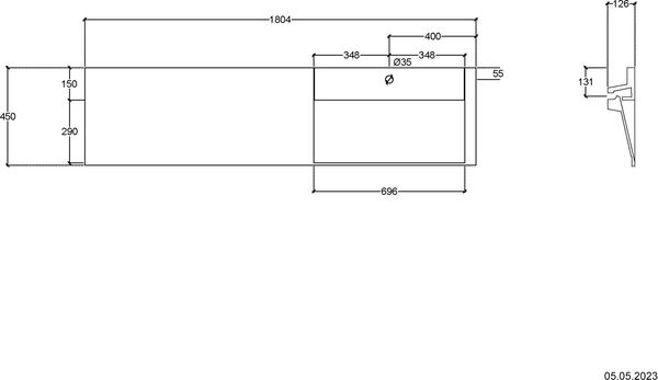 Plan pour lavabo Arc blanc image number 0