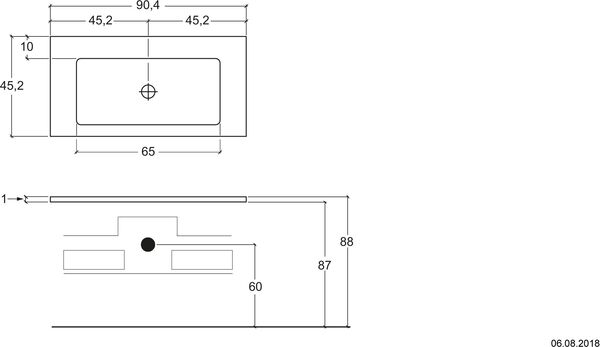 Plan pour lavabo Via Veneto noir image number 0