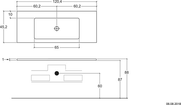 Plan pour lavabo Via Veneto graphite image number 0