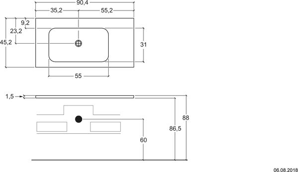 Plan pour lavabo Fresh blanc image number 0