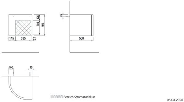 Schubladenelement Breite 50 cm Eiche creme Abstellfläche Holz / Front Vinyl creme image number 1