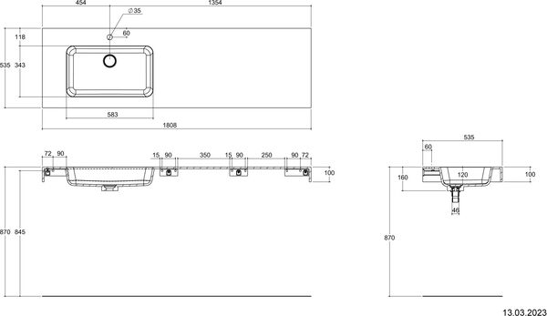 Waschtischplatte piani astone image number 1
