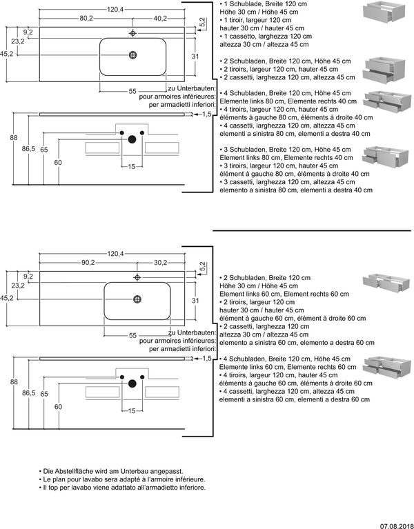 Plan pour lavabo Fresh blanc image number 0