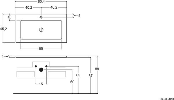 Plan pour lavabo Via Veneto graphite image number 0