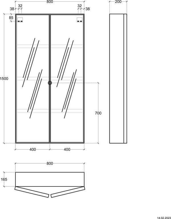 Hochschrank Butler walnut burned image number 1