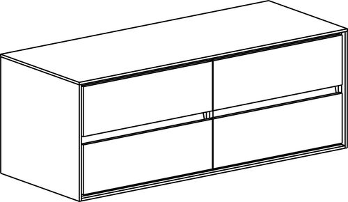 M&ouml;belunterbau 130,5 cm / Korpus weiss hochglanz bergl&auml;rche