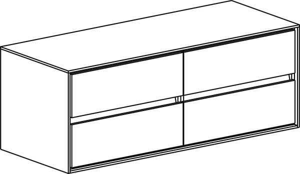 M&ouml;belunterbau 130,5 cm / Korpus weiss hochglanz bergl&auml;rche image number 0